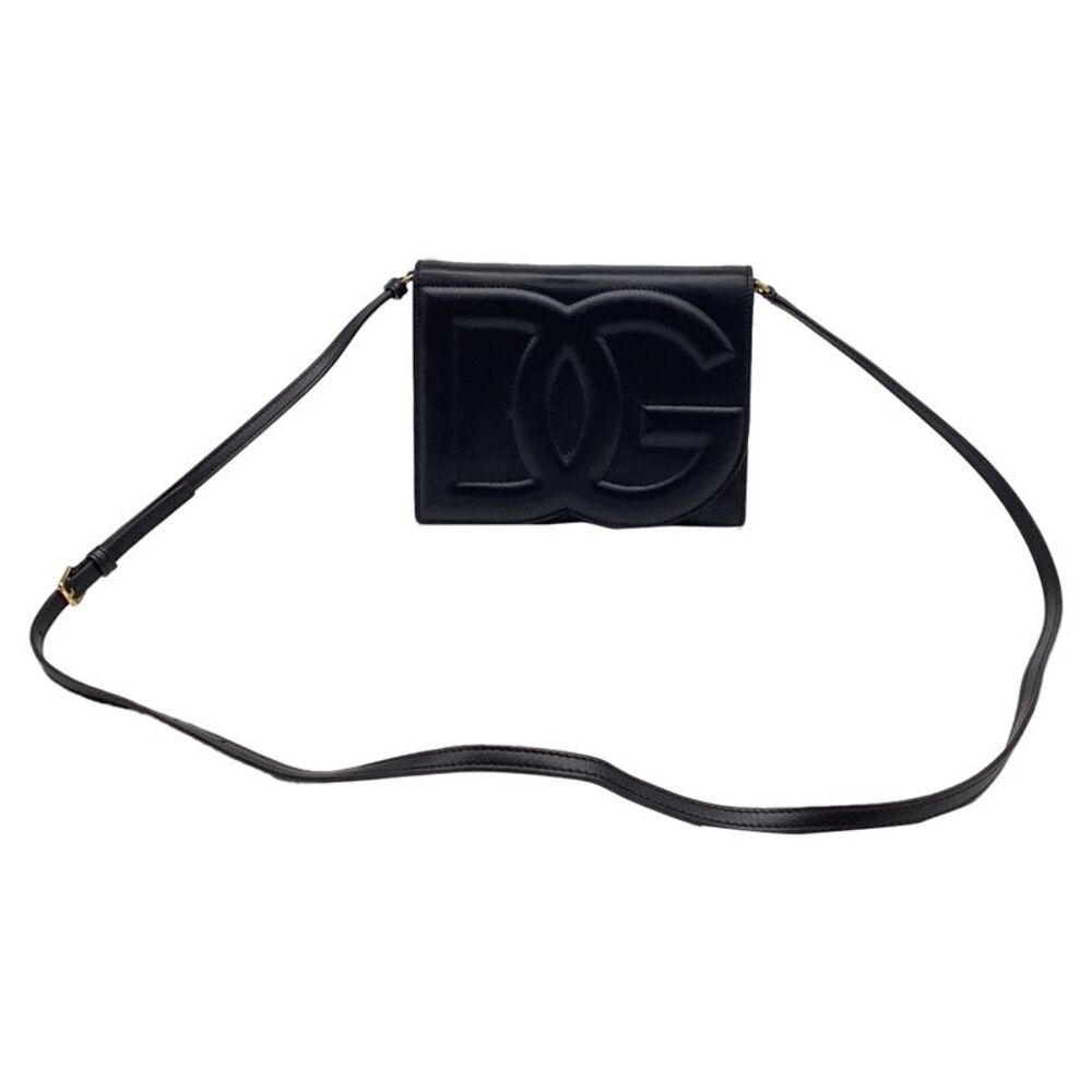 Dolce & Gabbana DG Logo Crossbody Bag in Black Calf Leather